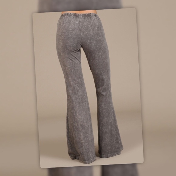 Gray Taupe Cotton Blend Comfy Lounge Yoga Pants - Picture 3 of 5